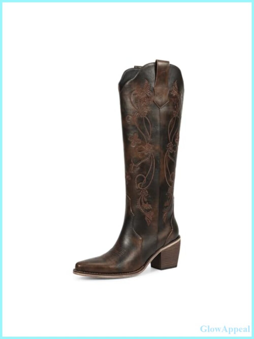 wetkiss Cowboy Boots Womens Knee High Faux Leather Western Boots